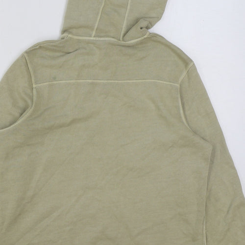 Marks and Spencer Womens Beige Cotton Full Zip Hoodie Size 14 Zip