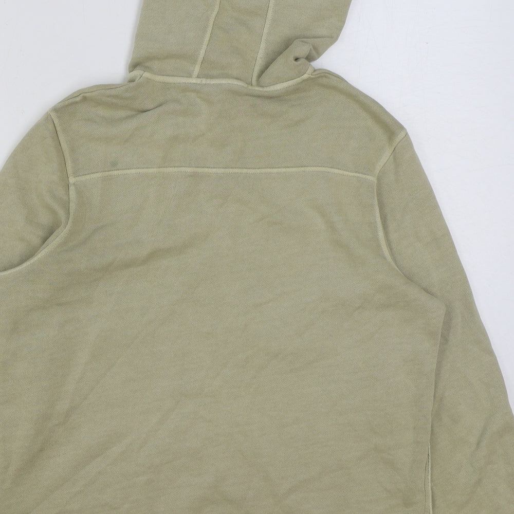 Marks and Spencer Womens Beige Cotton Full Zip Hoodie Size 14 Zip