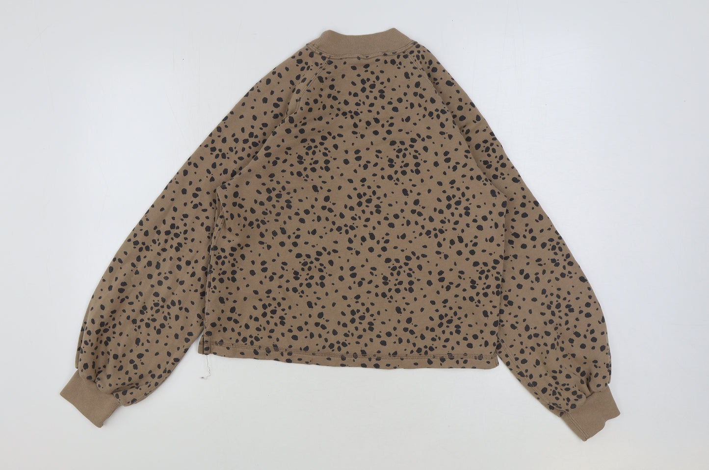 Abercrombie & Fitch Womens Brown Animal Print Cotton Pullover Sweatshirt Size S Pullover