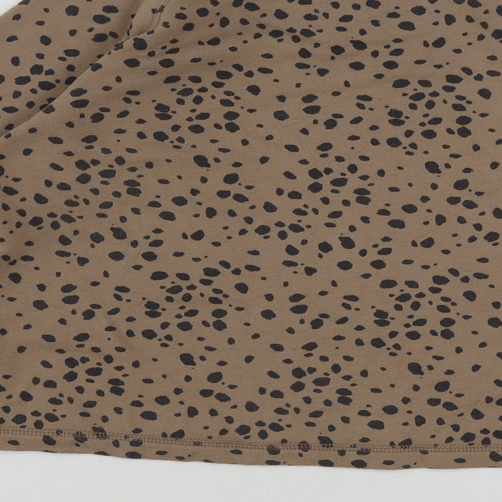 Abercrombie & Fitch Womens Brown Animal Print Cotton Pullover Sweatshirt Size S Pullover