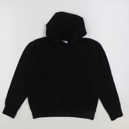 Preworn Boys Black Polyester Pullover Hoodie Size 7-8 Years Pullover