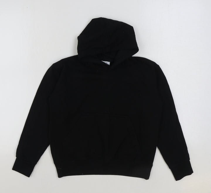 Preworn Boys Black Polyester Pullover Hoodie Size 7-8 Years Pullover