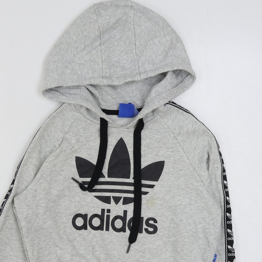 adidas Womens Grey Cotton Pullover Hoodie Size 6 Pullover