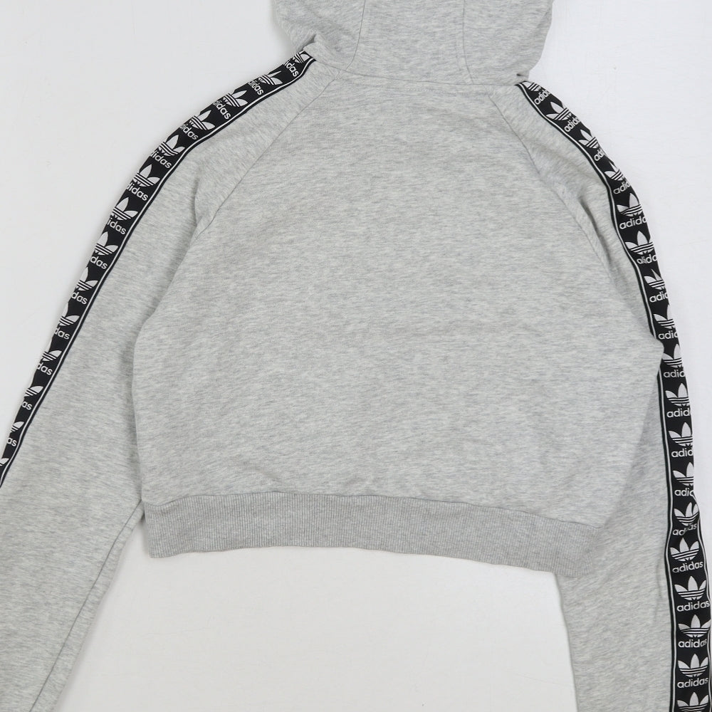 adidas Womens Grey Cotton Pullover Hoodie Size 6 Pullover