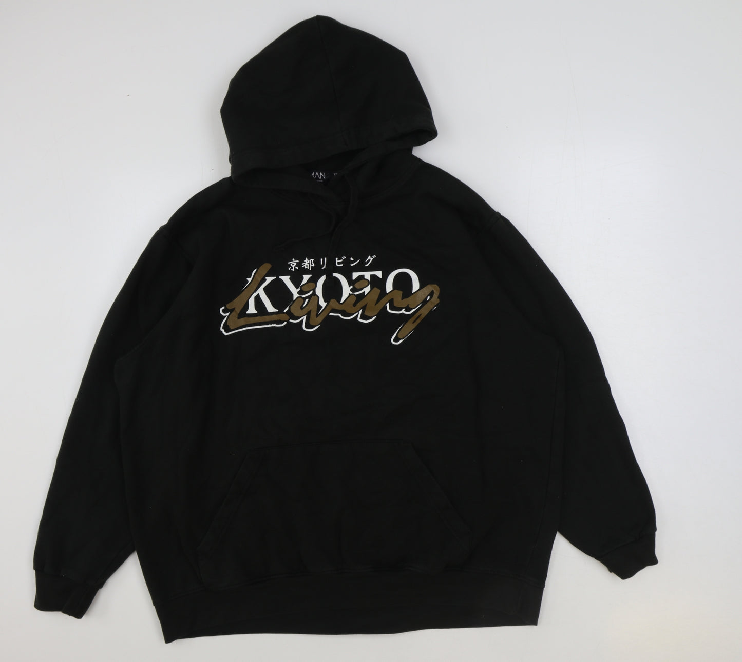 Boohoo Mens Black Polyester Pullover Hoodie Size 4XL