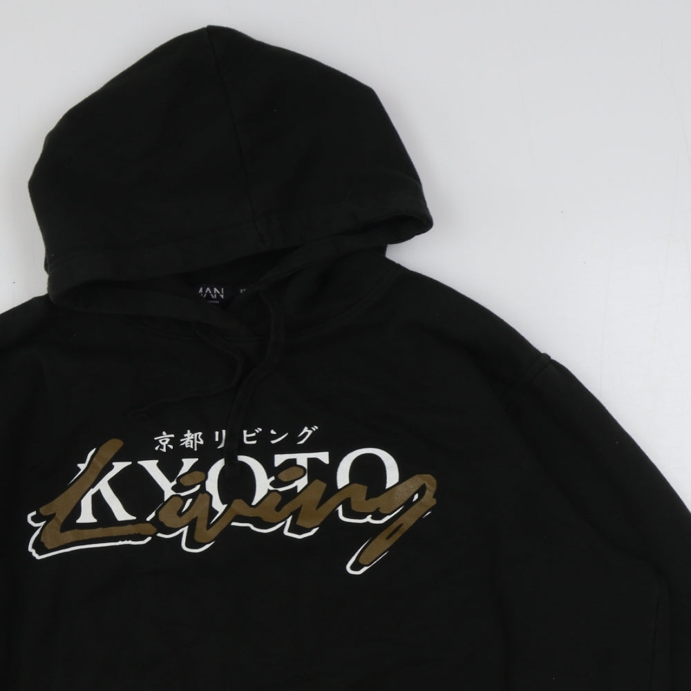 Boohoo Mens Black Polyester Pullover Hoodie Size 4XL