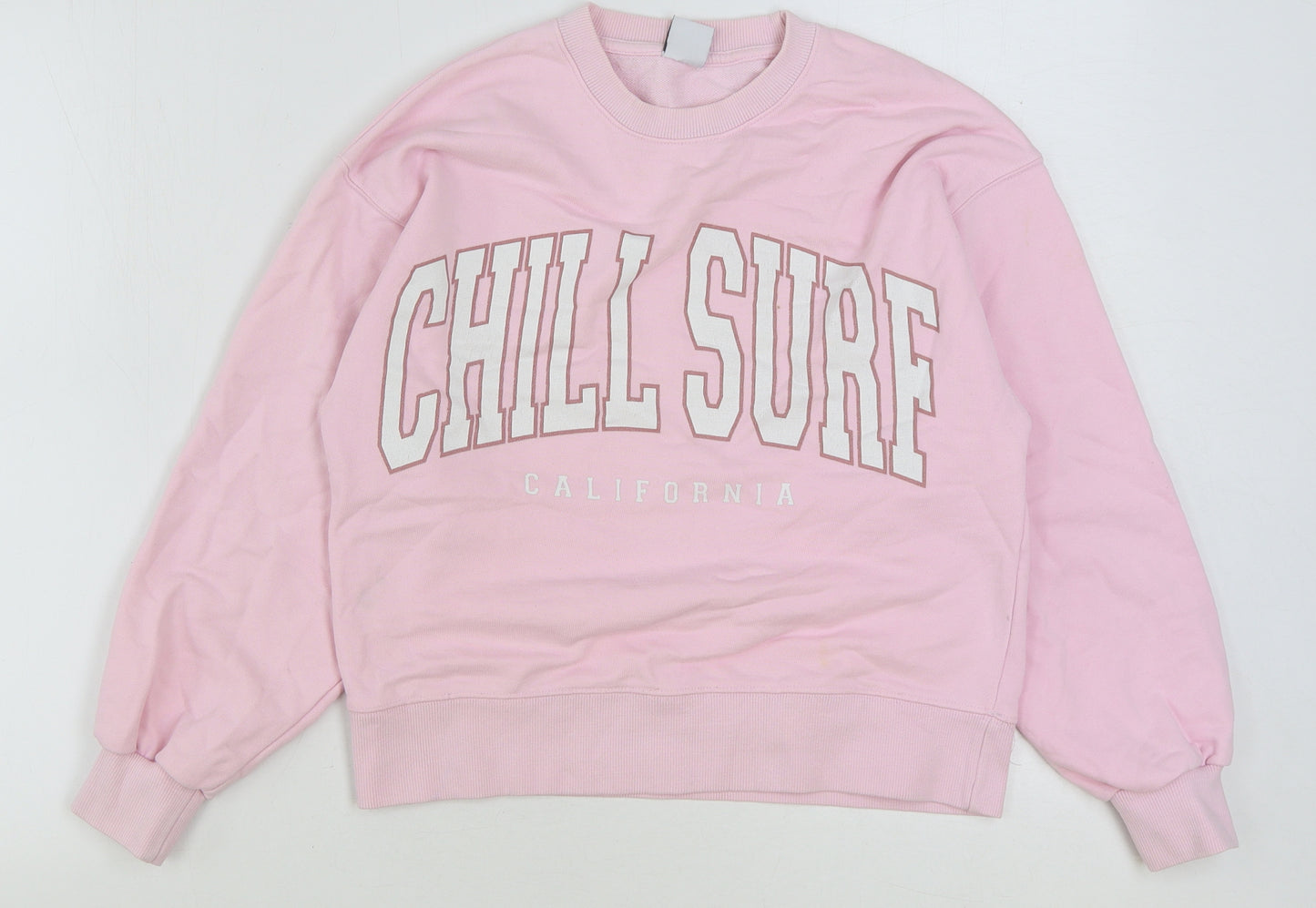 Zara Girls Pink Cotton Pullover Sweatshirt Size 11-12 Years Pullover - Surf