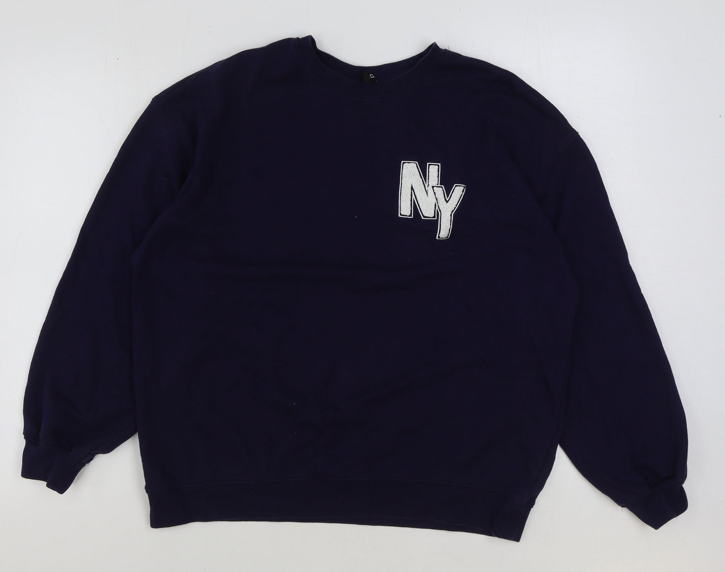 H&M Womens Blue Polyester Pullover Sweatshirt Size M Pullover