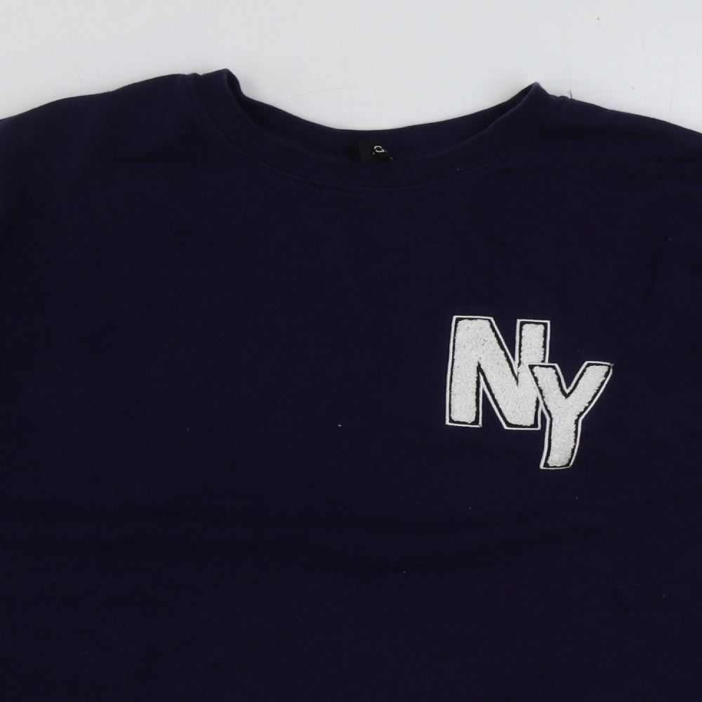 H&M Womens Blue Polyester Pullover Sweatshirt Size M Pullover