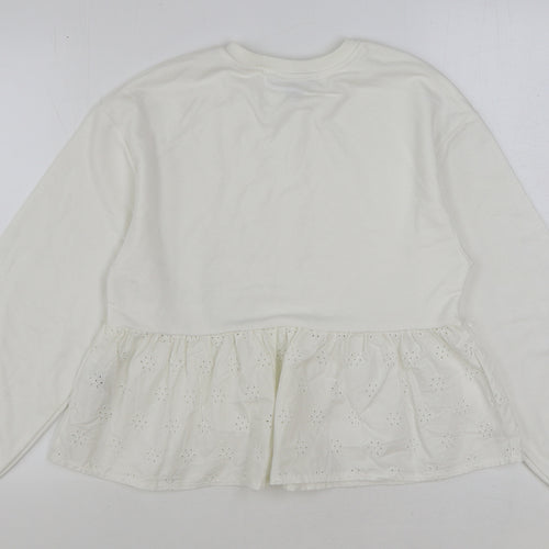 Primark Womens White Polyester Basic Blouse Size XS Round Neck