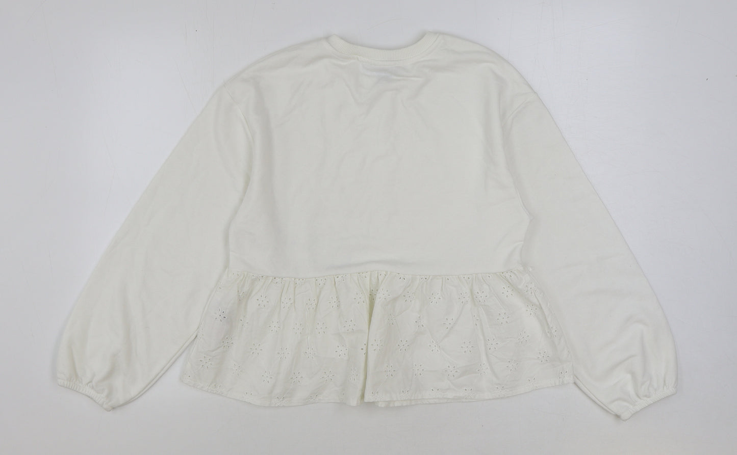 Primark Womens White Polyester Basic Blouse Size XS Round Neck