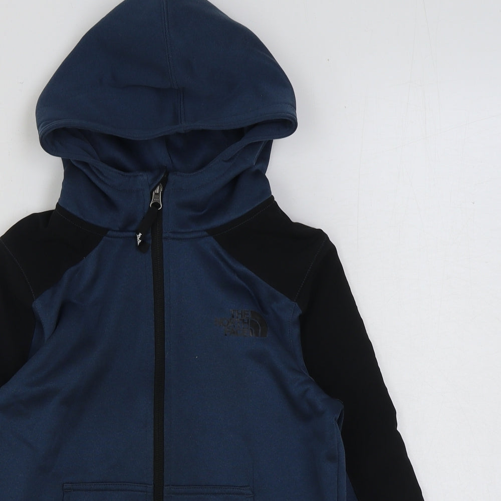 The North Face Boys Blue Cotton Full Zip Hoodie Size M Zip