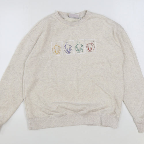 Marks and Spencer Womens Beige Cotton Pullover Sweatshirt Size XS Pullover - Tweety