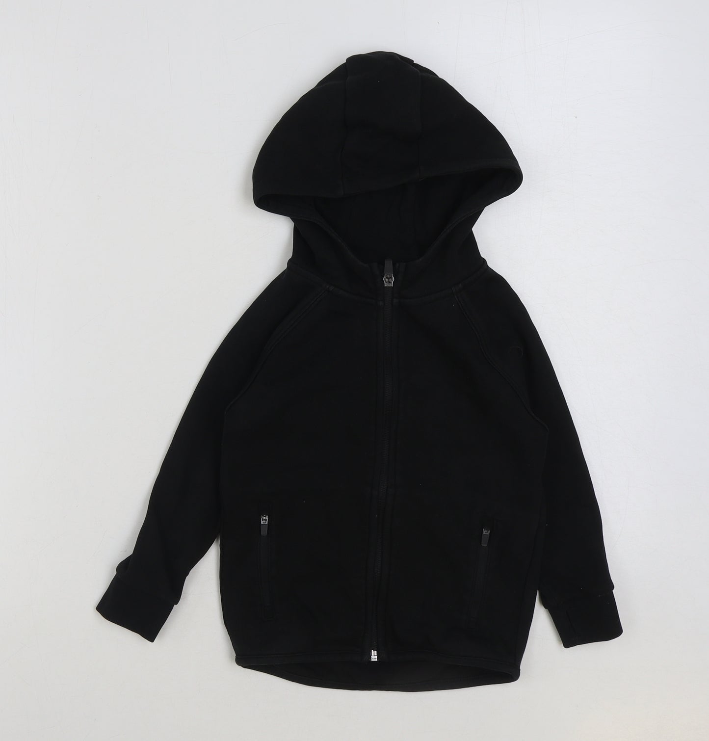 NEXT Girls Black Cotton Full Zip Hoodie Size 4 Years Zip