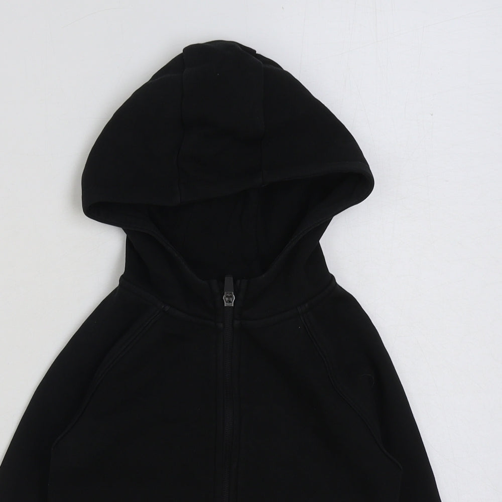 NEXT Girls Black Cotton Full Zip Hoodie Size 4 Years Zip