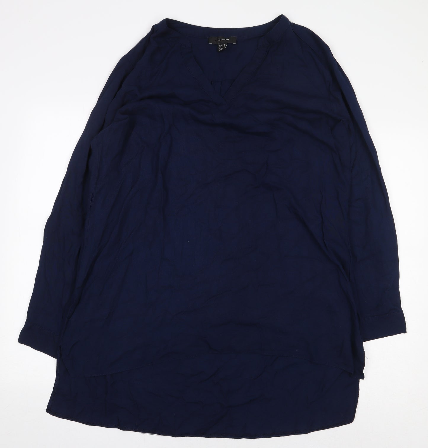 Atmosphere Womens Blue Viscose Basic Blouse Size 18 V-Neck