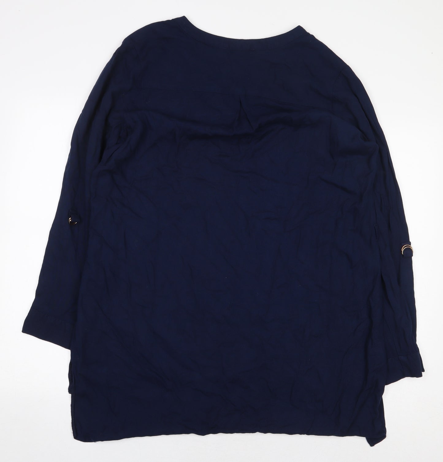 Atmosphere Womens Blue Viscose Basic Blouse Size 18 V-Neck