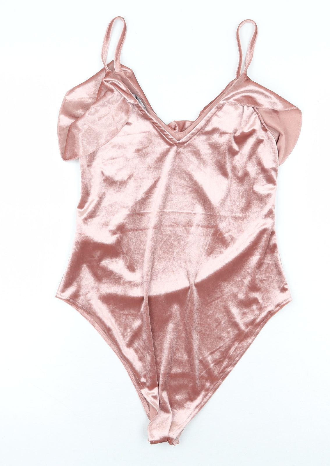 New Look Womens Pink Polyester Bodysuit One-Piece Size 12 Snap