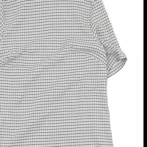 Avenue Womens Grey Geometric Polyester Sheath Size 12 Boat Neck Zip