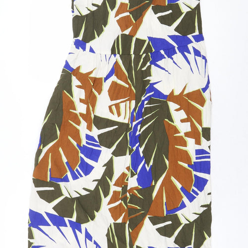 TOM TAILOR Womens Multicoloured Geometric Viscose Maxi Size 10 V-Neck Pullover