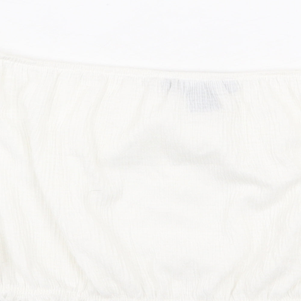 Primark Womens White Polyester Cropped Blouse Size XS Off the Shoulder