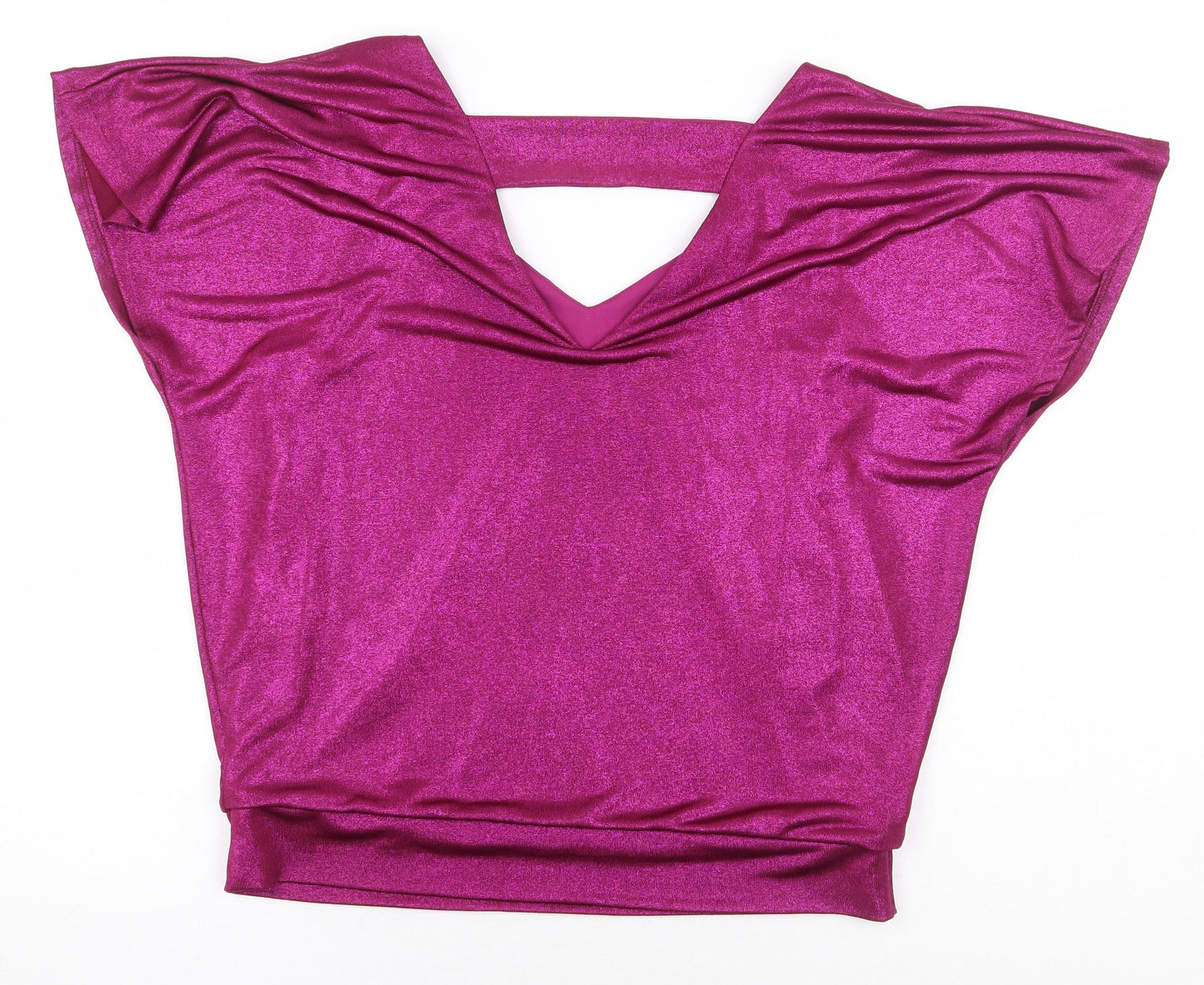 Dorothy Perkins Womens Pink Polyester Basic Blouse Size 12 V-Neck