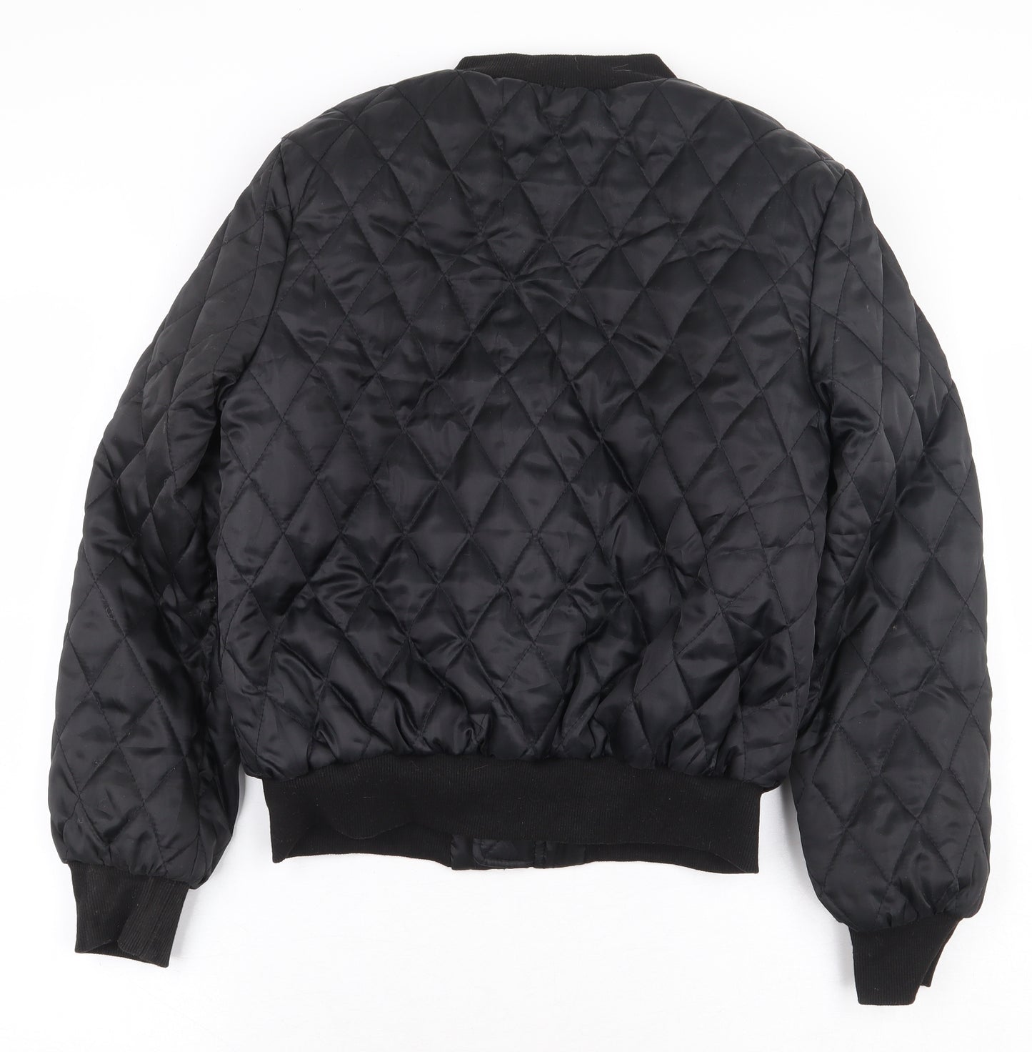 Eilly Bazar Womens Black Bomber Jacket Coat Size M Zip