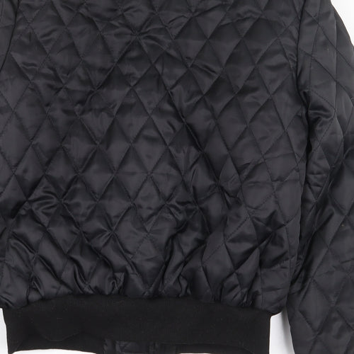 Eilly Bazar Womens Black Bomber Jacket Coat Size M Zip