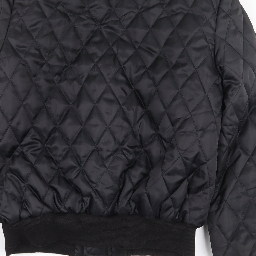 Eilly Bazar Womens Black Bomber Jacket Coat Size M Zip