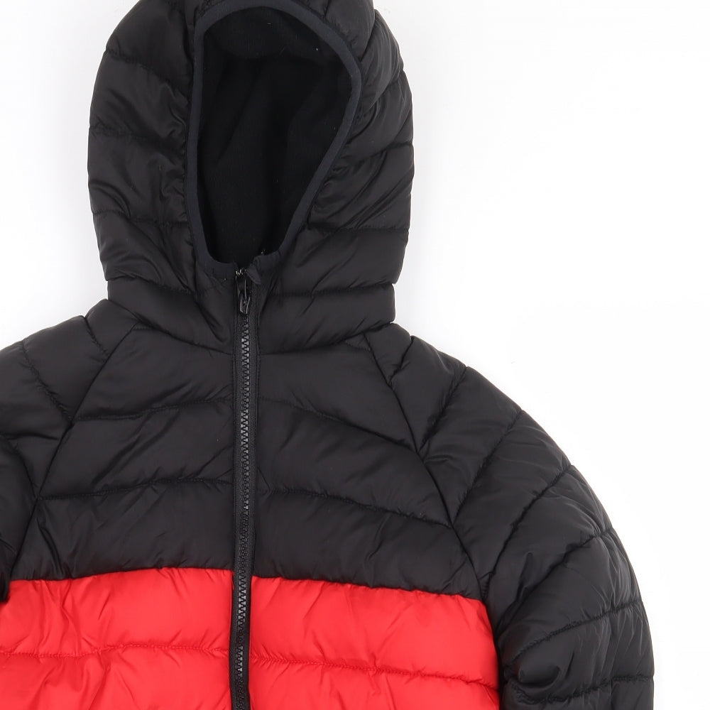 John Lewis Boys Black Puffer Jacket Coat Size 10 Years Zip