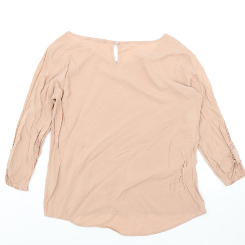 Atmosphere Womens Pink Viscose Basic Blouse Size 12 Round Neck