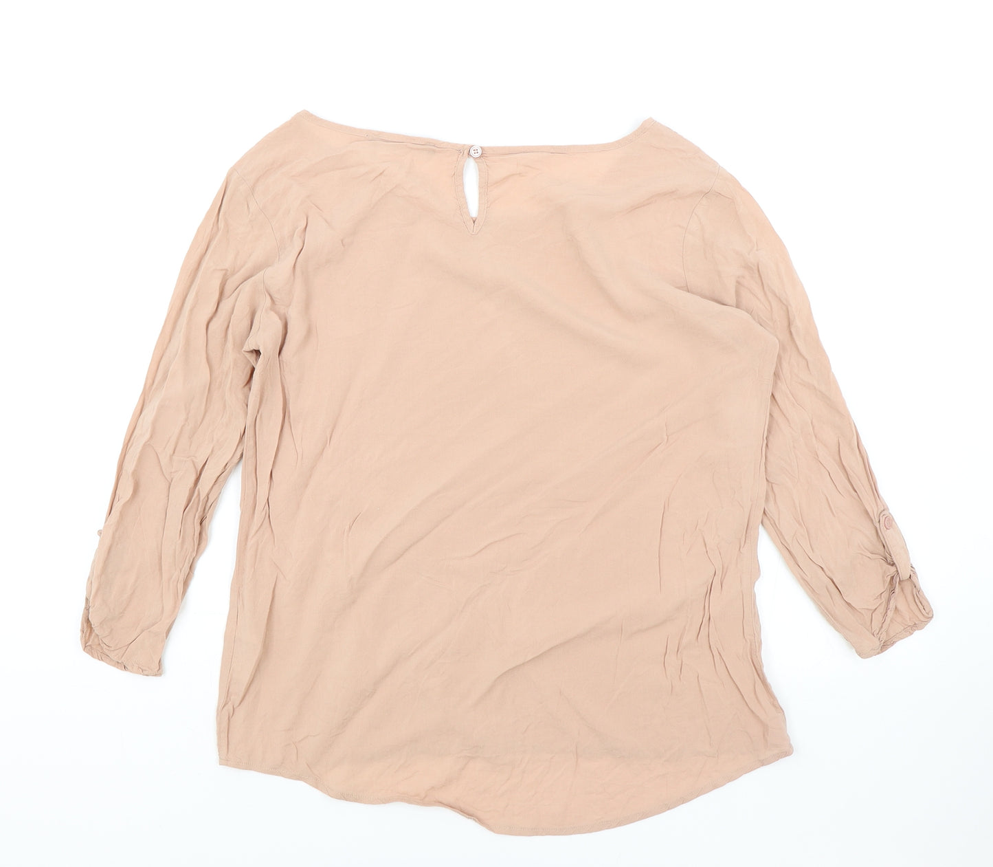 Atmosphere Womens Pink Viscose Basic Blouse Size 12 Round Neck