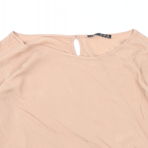 Atmosphere Womens Pink Viscose Basic Blouse Size 12 Round Neck