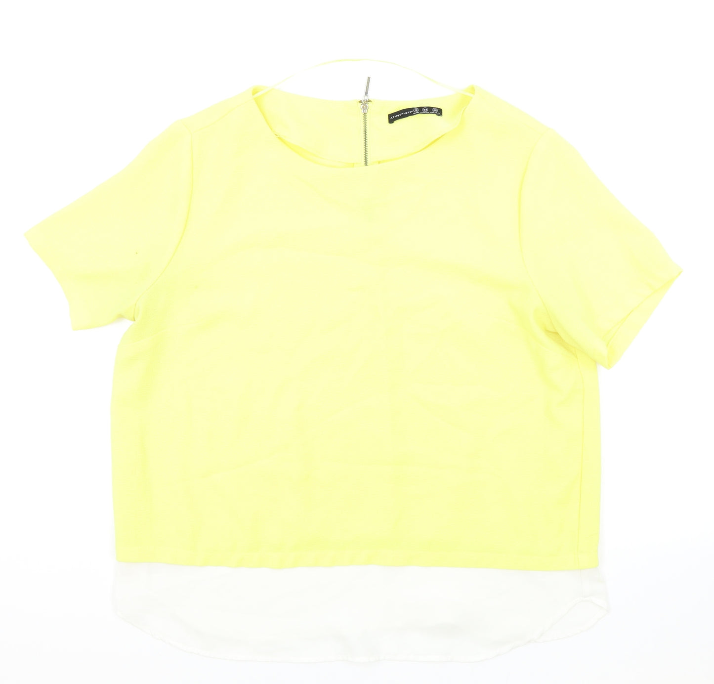 Atmosphere Womens Yellow Viscose Basic Blouse Size 16 Boat Neck