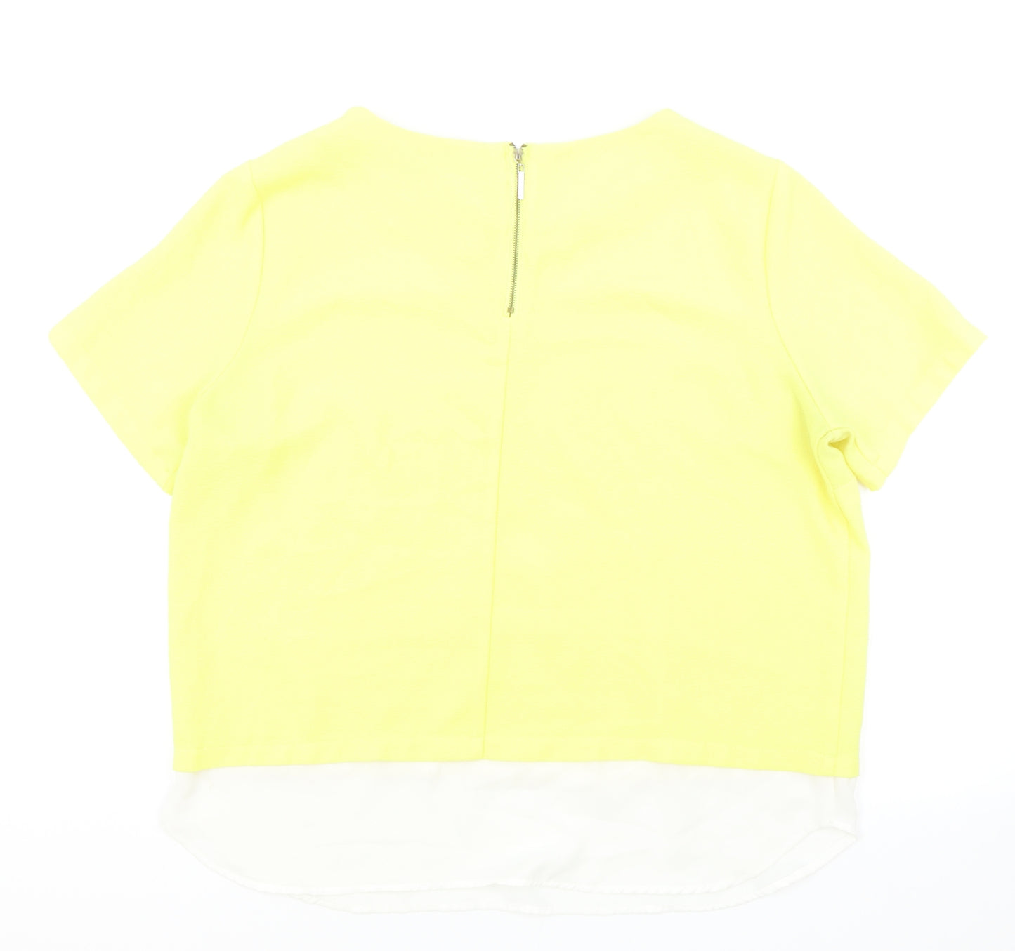 Atmosphere Womens Yellow Viscose Basic Blouse Size 16 Boat Neck