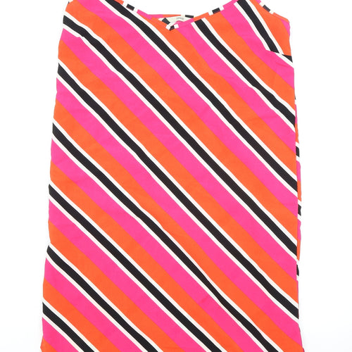 George Womens Multicoloured Striped Polyester Slip Dress Size 10 V-Neck Pullover