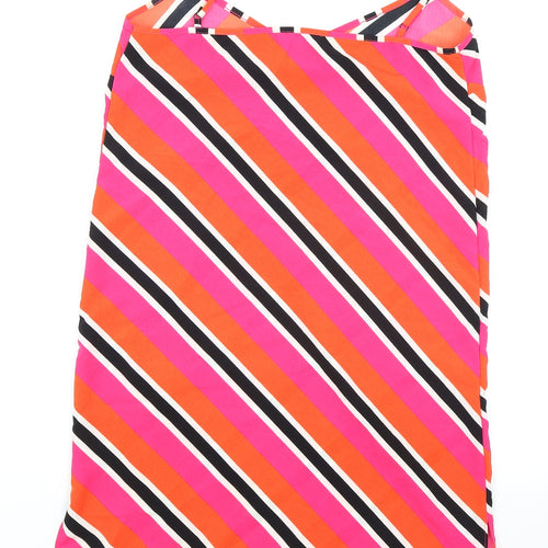 George Womens Multicoloured Striped Polyester Slip Dress Size 10 V-Neck Pullover