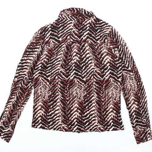 Oliver Bonas Womens Multicoloured Geometric Viscose Basic Button-Up Size 6 Collared