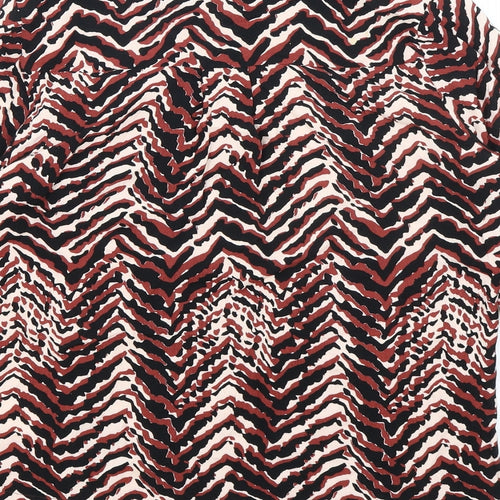 Oliver Bonas Womens Multicoloured Geometric Viscose Basic Button-Up Size 6 Collared