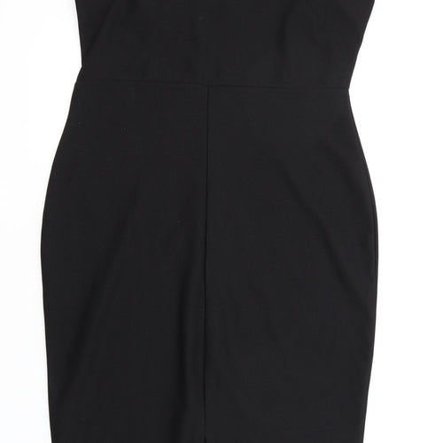 Boohoo Womens Black Polyester Bodycon Size 12 Round Neck Pullover