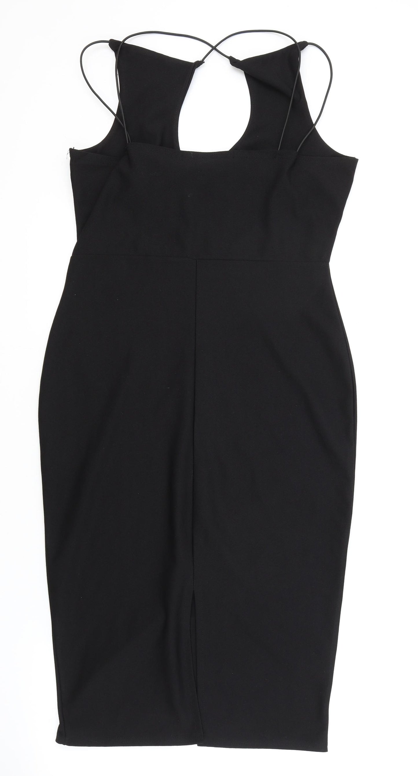 Boohoo Womens Black Polyester Bodycon Size 12 Round Neck Pullover