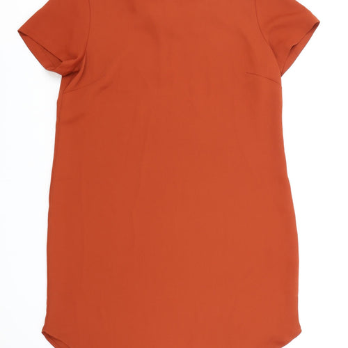 Tahari Womens Orange Polyester Basic Blouse Size 12 Boat Neck