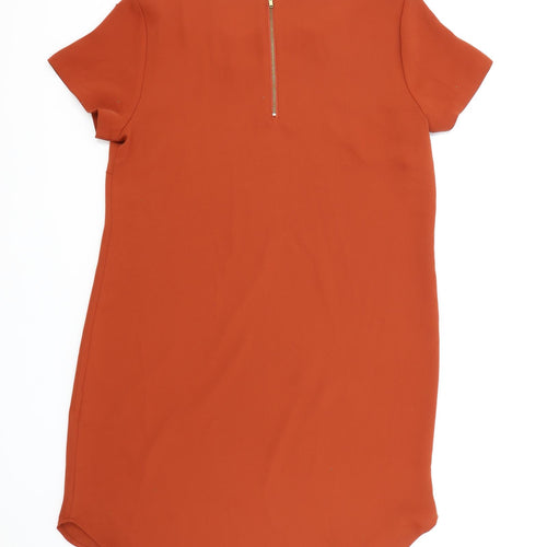 Tahari Womens Orange Polyester Basic Blouse Size 12 Boat Neck