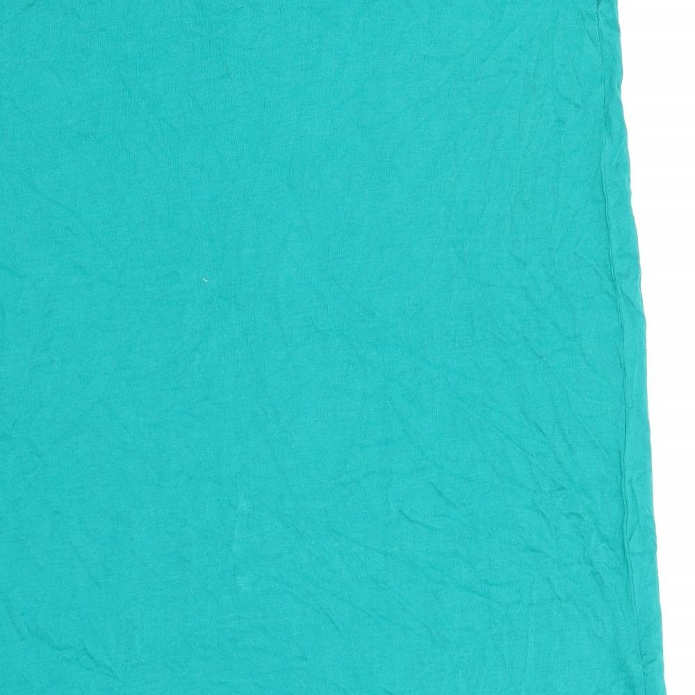Marks and Spencer Womens Green Cotton Basic Tank Size L Round Neck