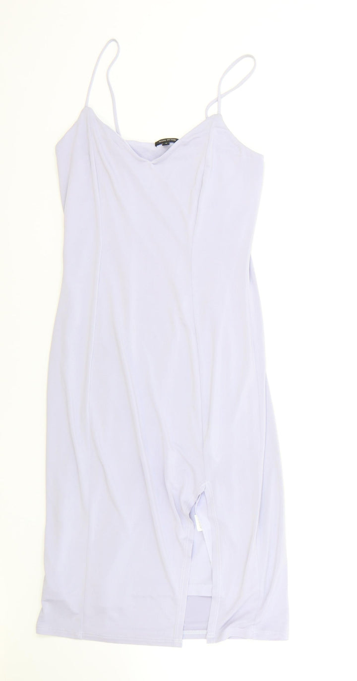 River Island Womens Purple Viscose Bodycon Size 6 V-Neck Pullover