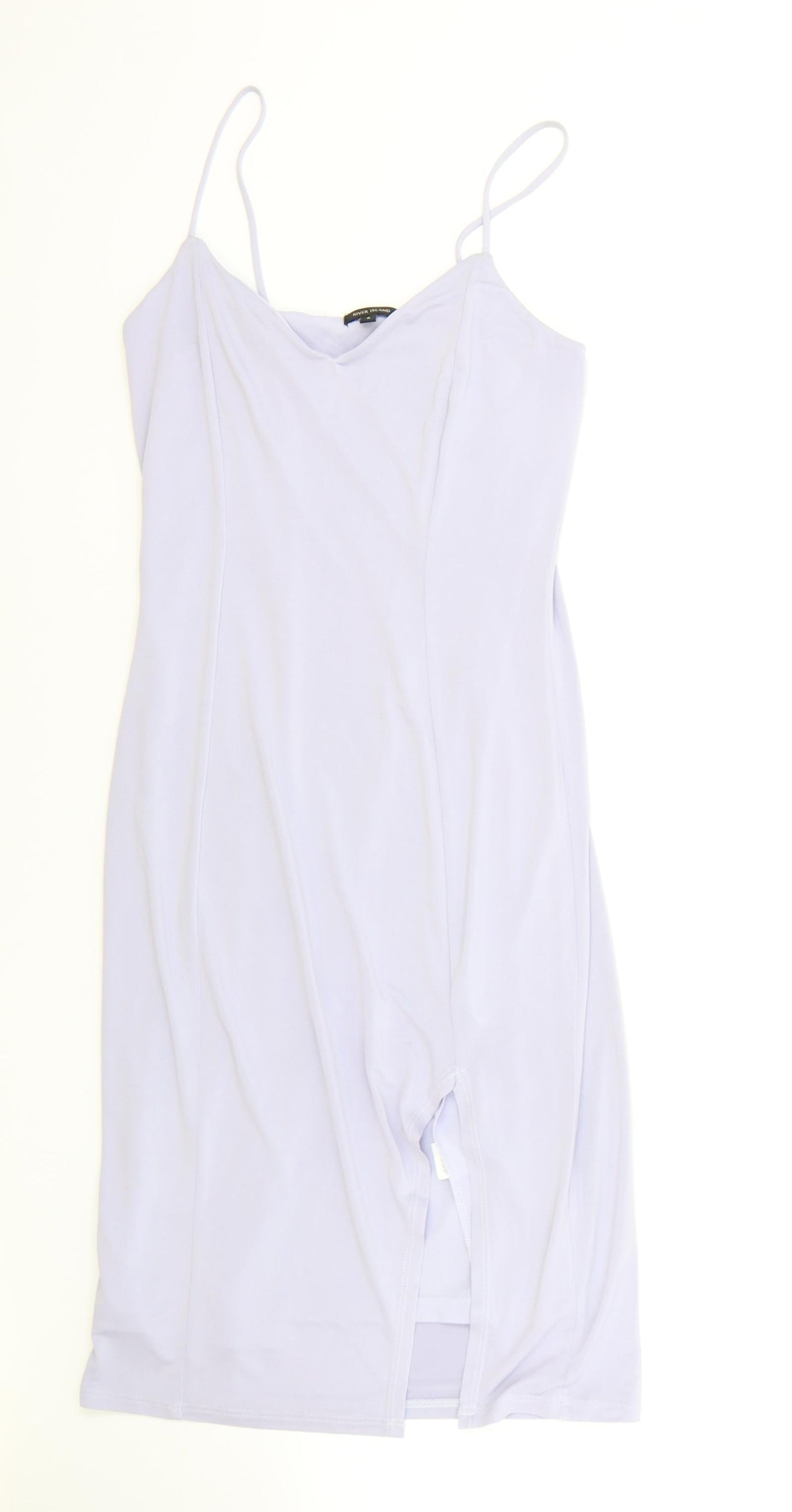 River Island Womens Purple Viscose Bodycon Size 6 V-Neck Pullover