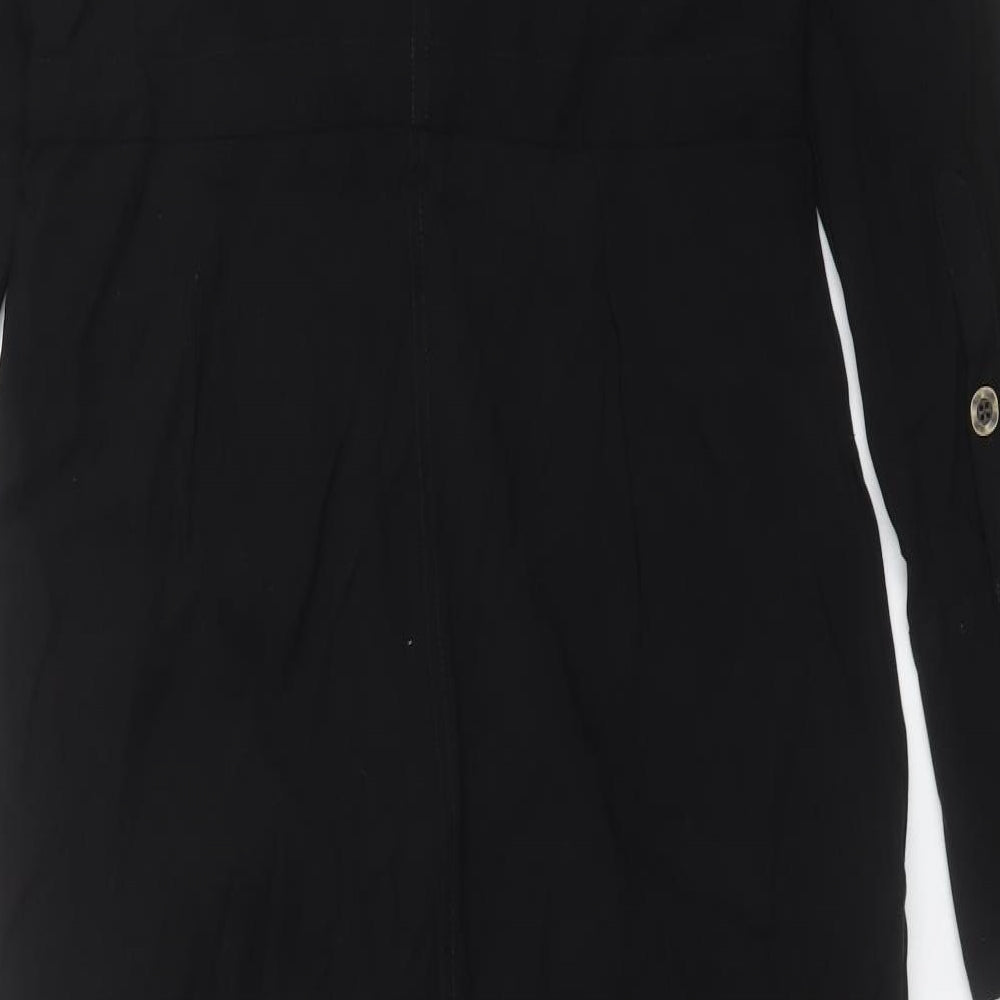 NEXT Womens Black Viscose Jumpsuit One-Piece Size 10 L28 in Button