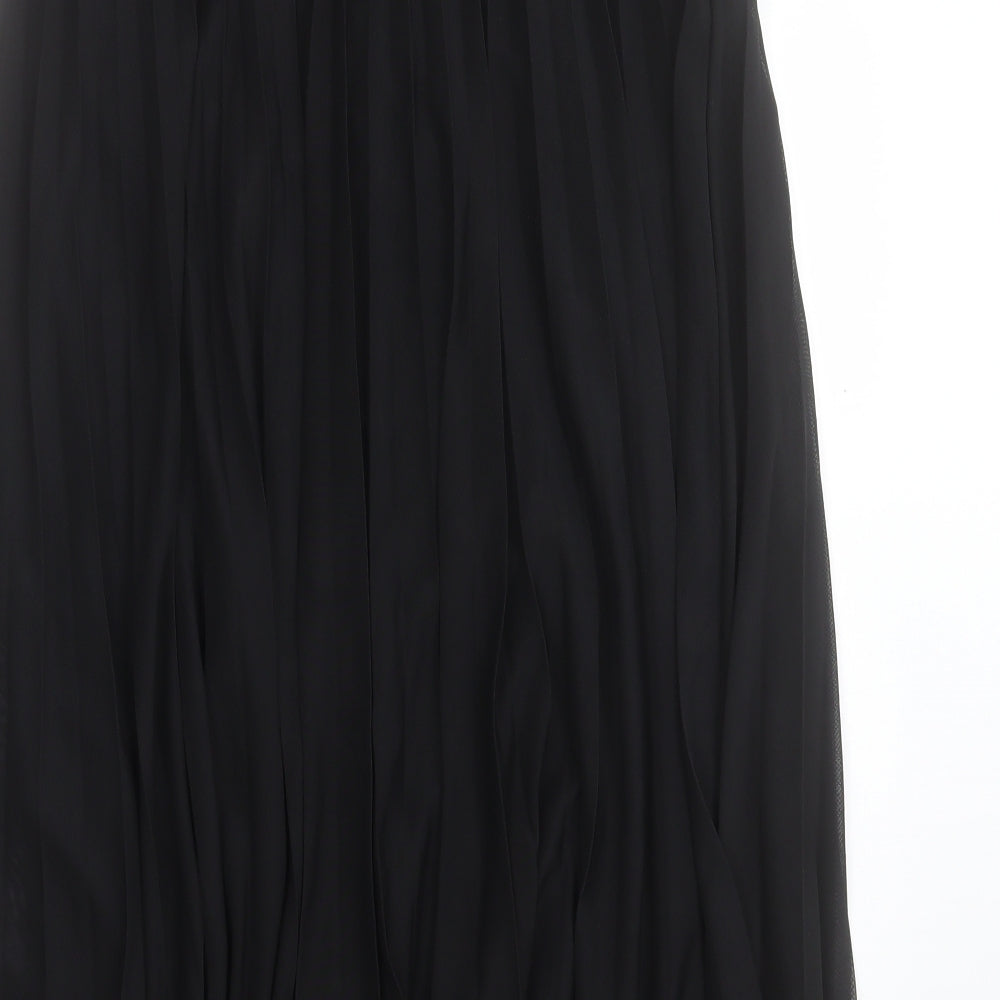 F&F Womens Black Polyester A-Line Skirt Size 12