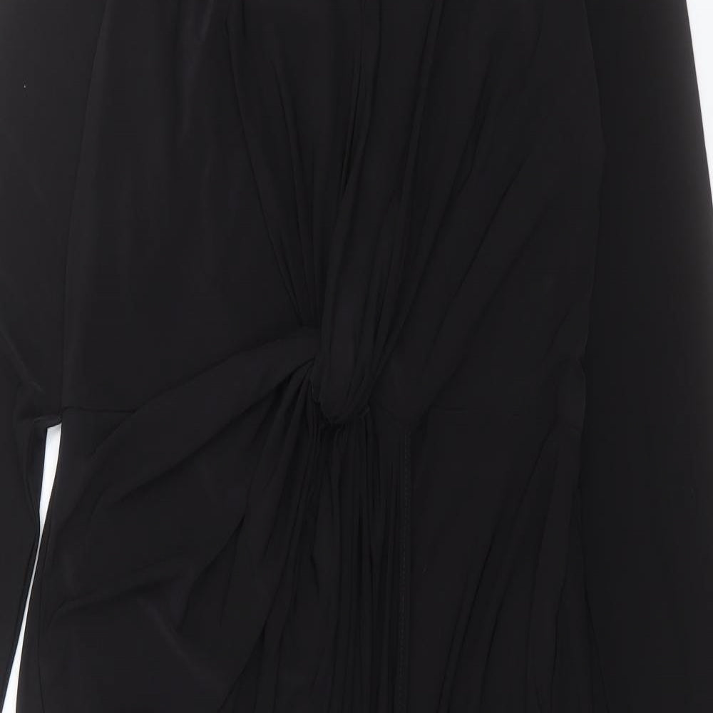 Simply Be Womens Black Polyester Shift Size 16 V-Neck Pullover - Twist Front