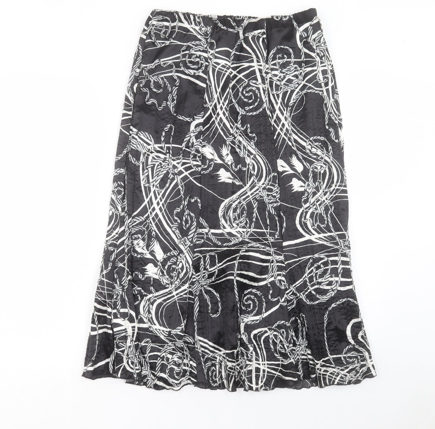 Saloos Womens Blue Geometric Polyester A-Line Skirt Size 14